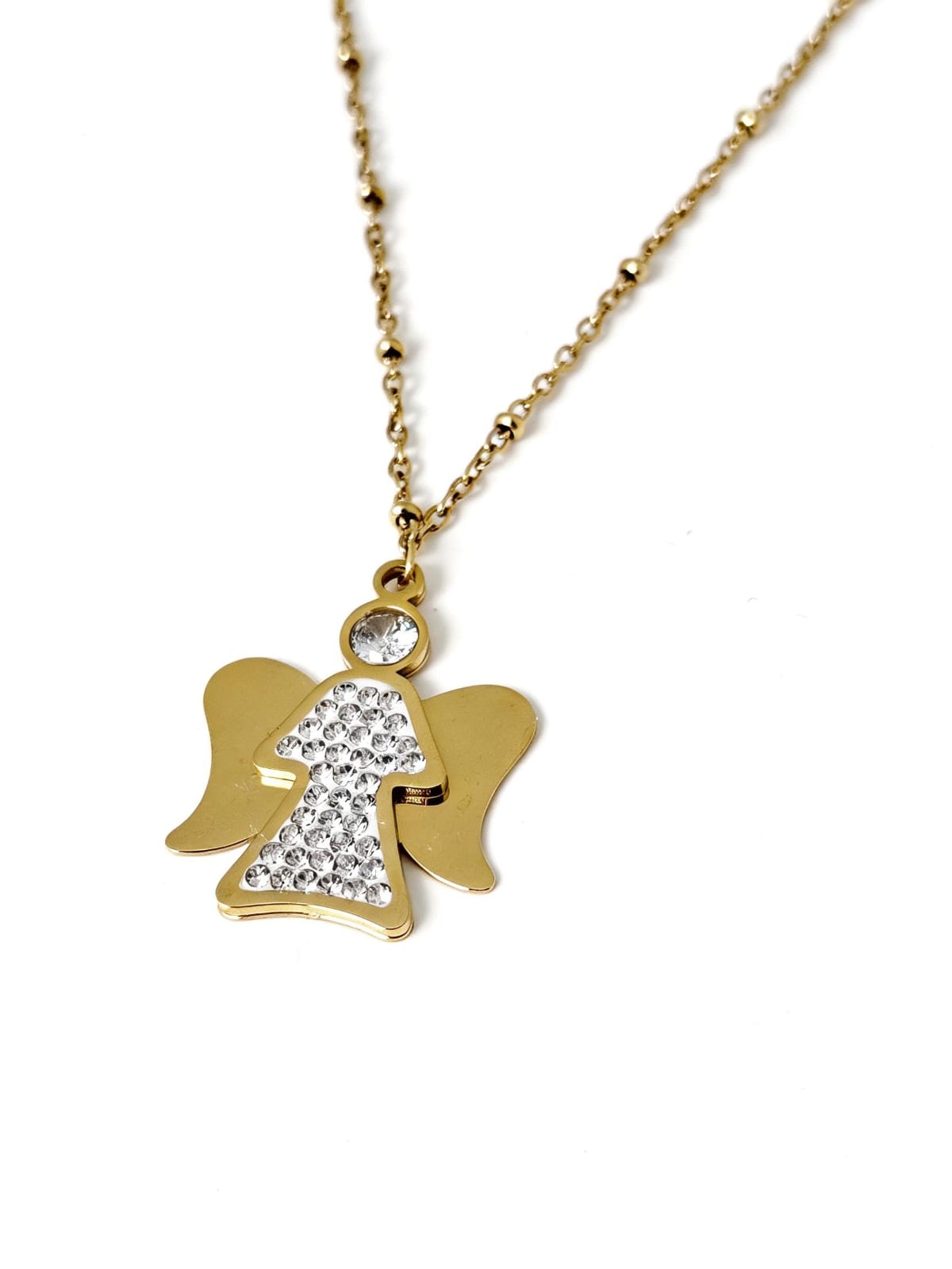 Collana Angelo Dorato con Cuorie