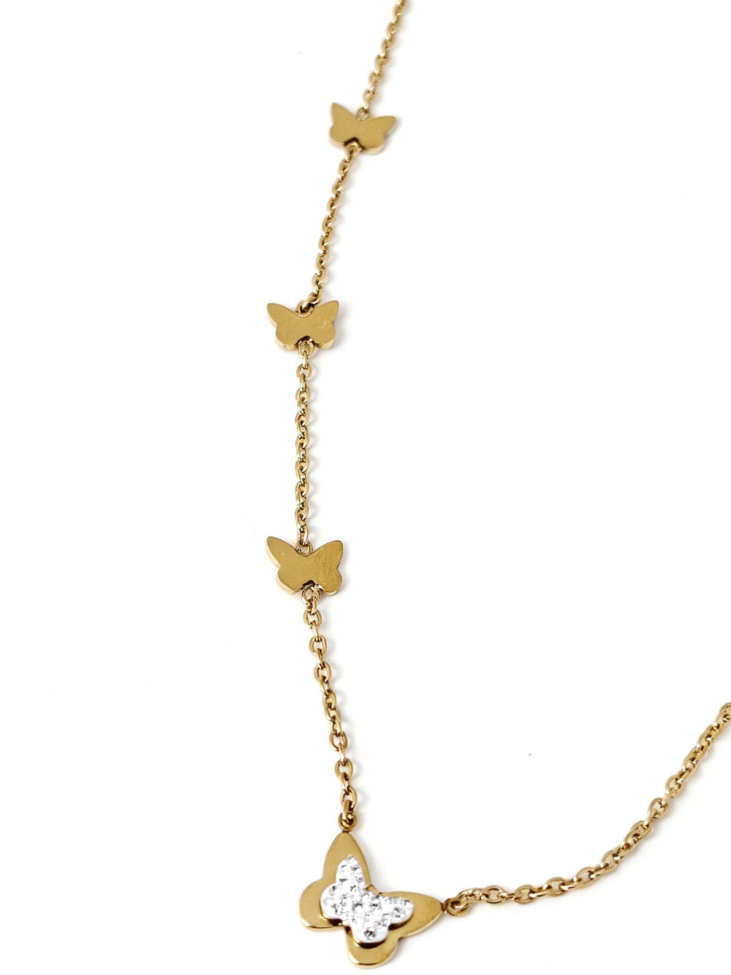 Collana con Farfalle in Acciaio