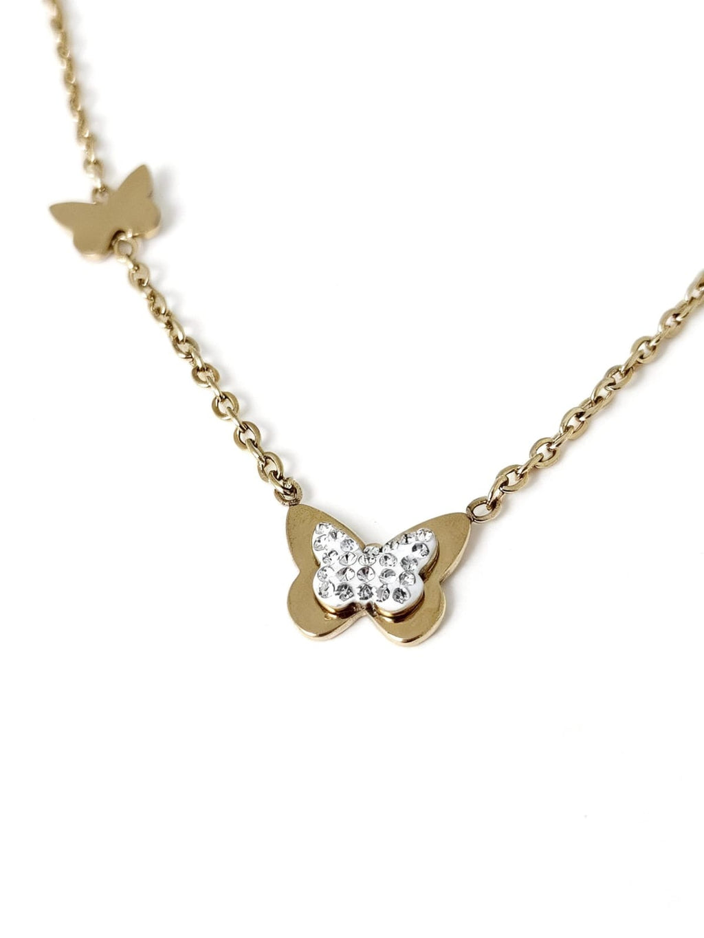 Collana con Farfalle in Acciaio