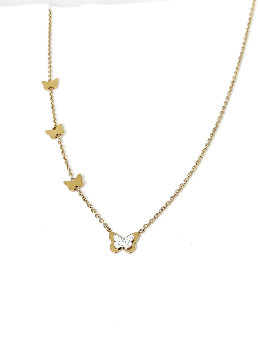 Collana con Farfalle in Acciaio