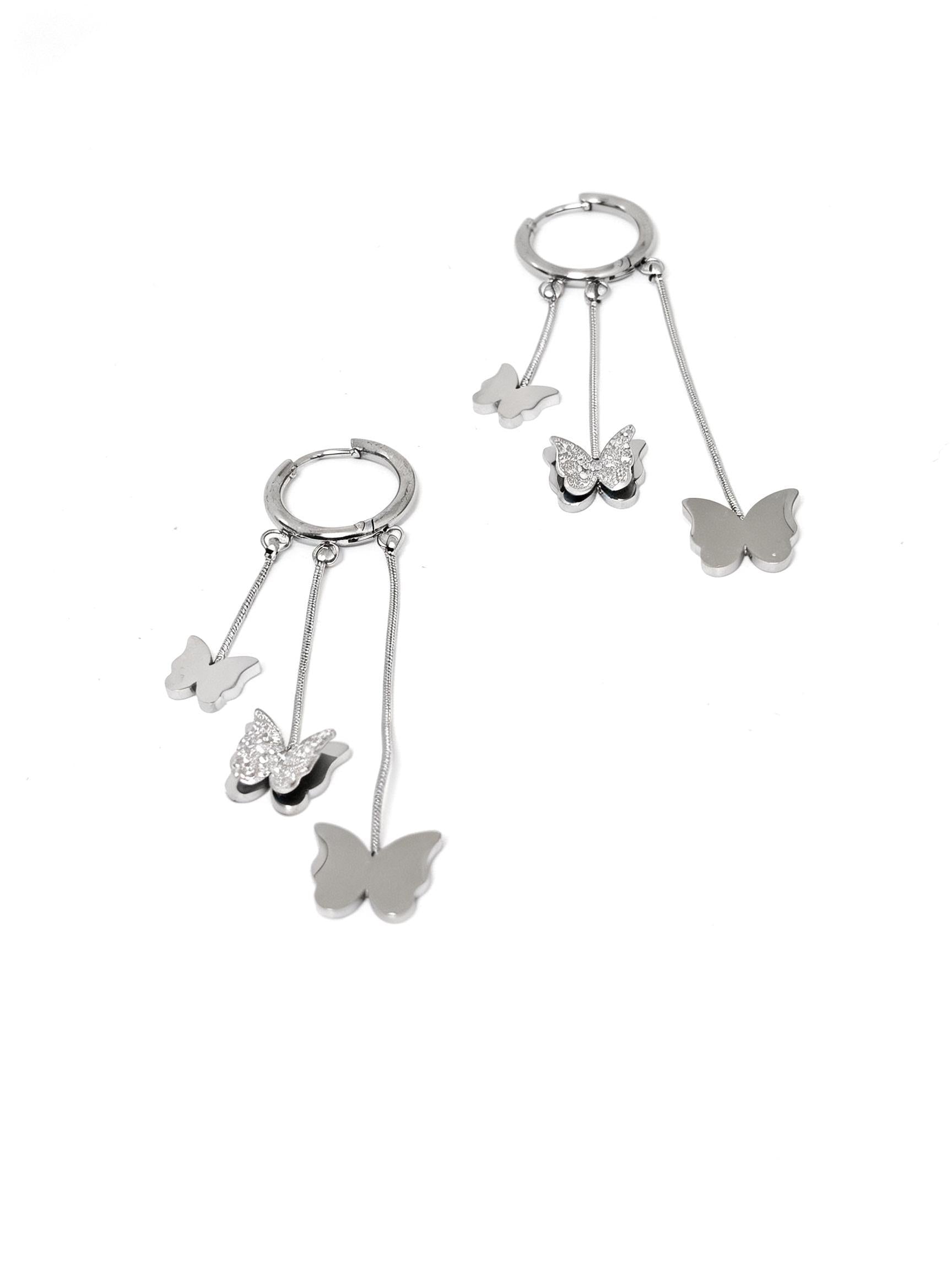 Orecchini Cerchio Farfalle