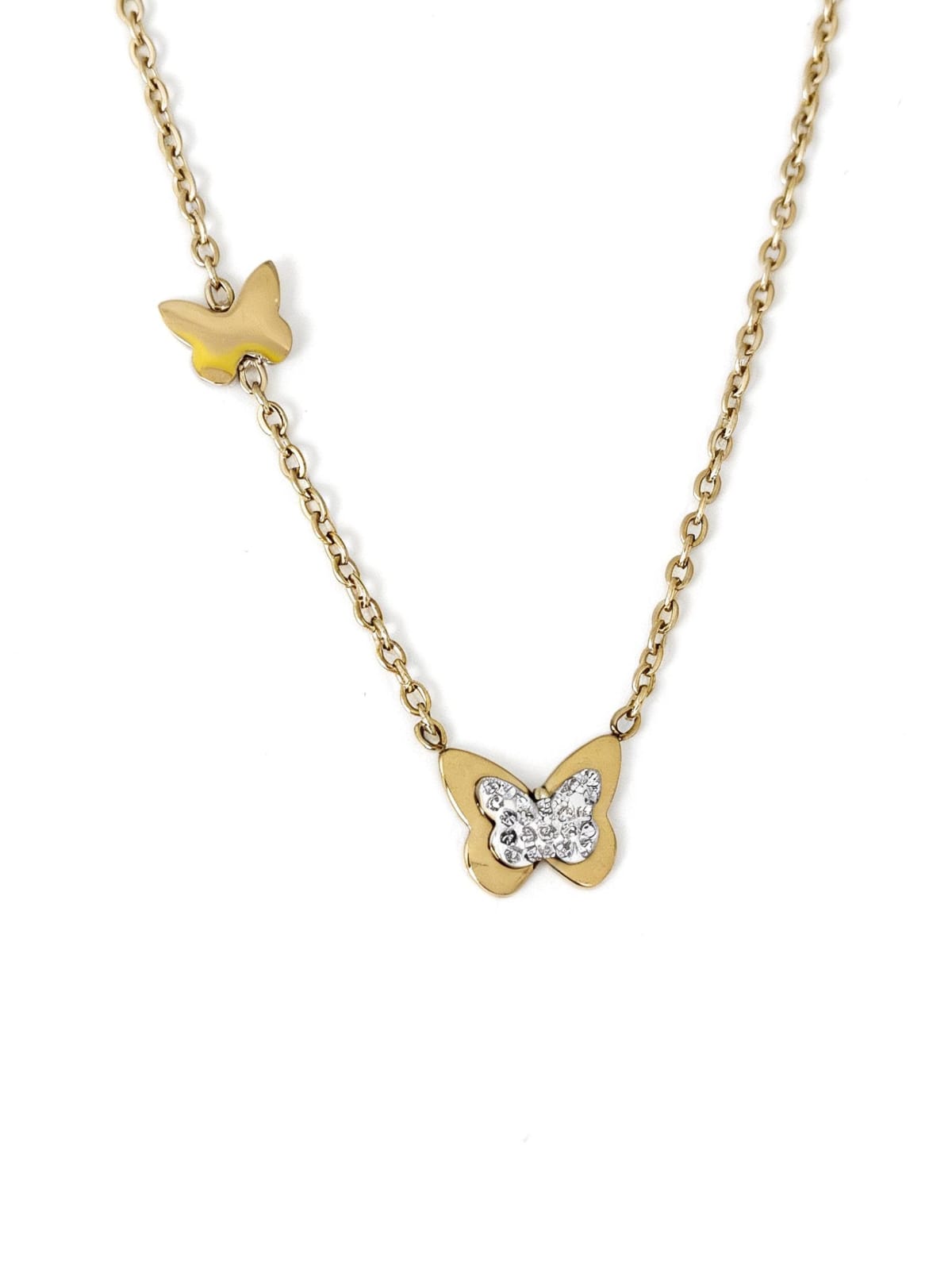 Collana con Farfalle in Acciaio